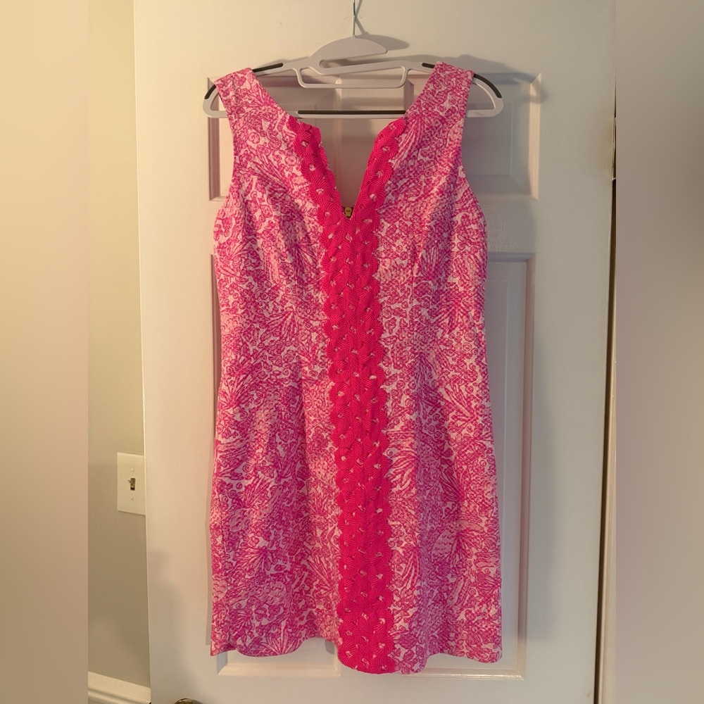 Lilly Pulitzer Hot Pink V-Neck Sleeveless Mini Dress
